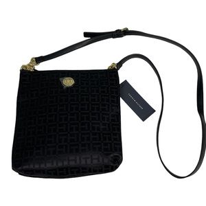 NWT Tommy Hilfiger's Black monogram crossbody bag